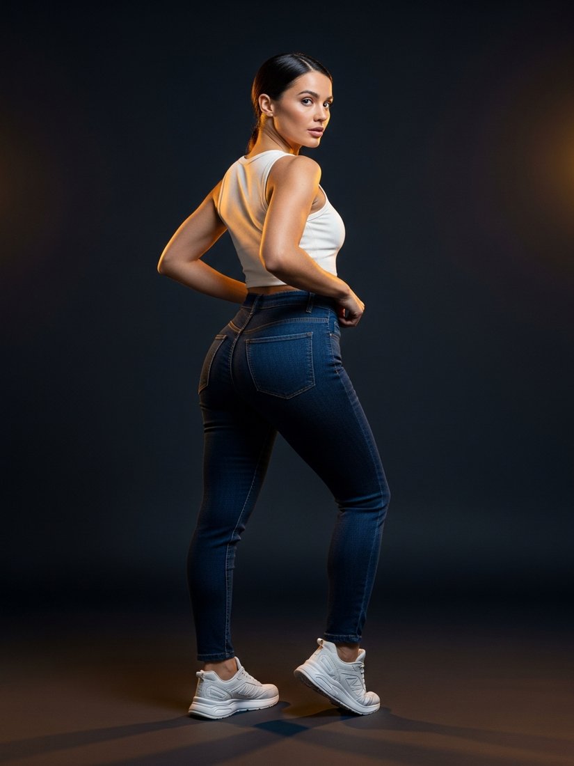 The Cartographer high-rise jeans on model